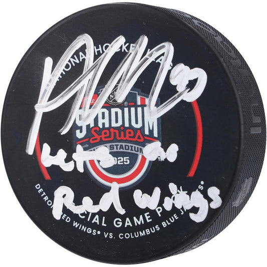 Alex DeBrincat Hand-Signed 2025 Detroit Red Wings Stadium Series Puck, With COA