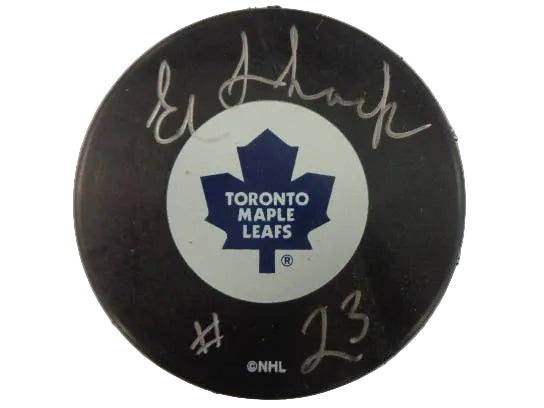 Eddie Shack Autographed Toronto Maple Leafs Puck, With COA