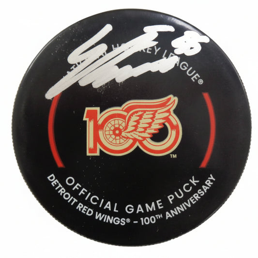 Emmitt Finnie Hand-Signed Detroit Red Wings Centennial Official Game Puck, With COA