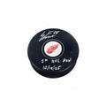 Emmitt Finnie, The Finn-Tastic Rookie, Autographed 1st Goal 10/19/25 Puck