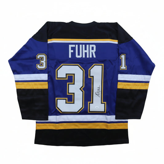 Grant Fuhr Autographed St. Louis Blues Custom Jersey, With COA