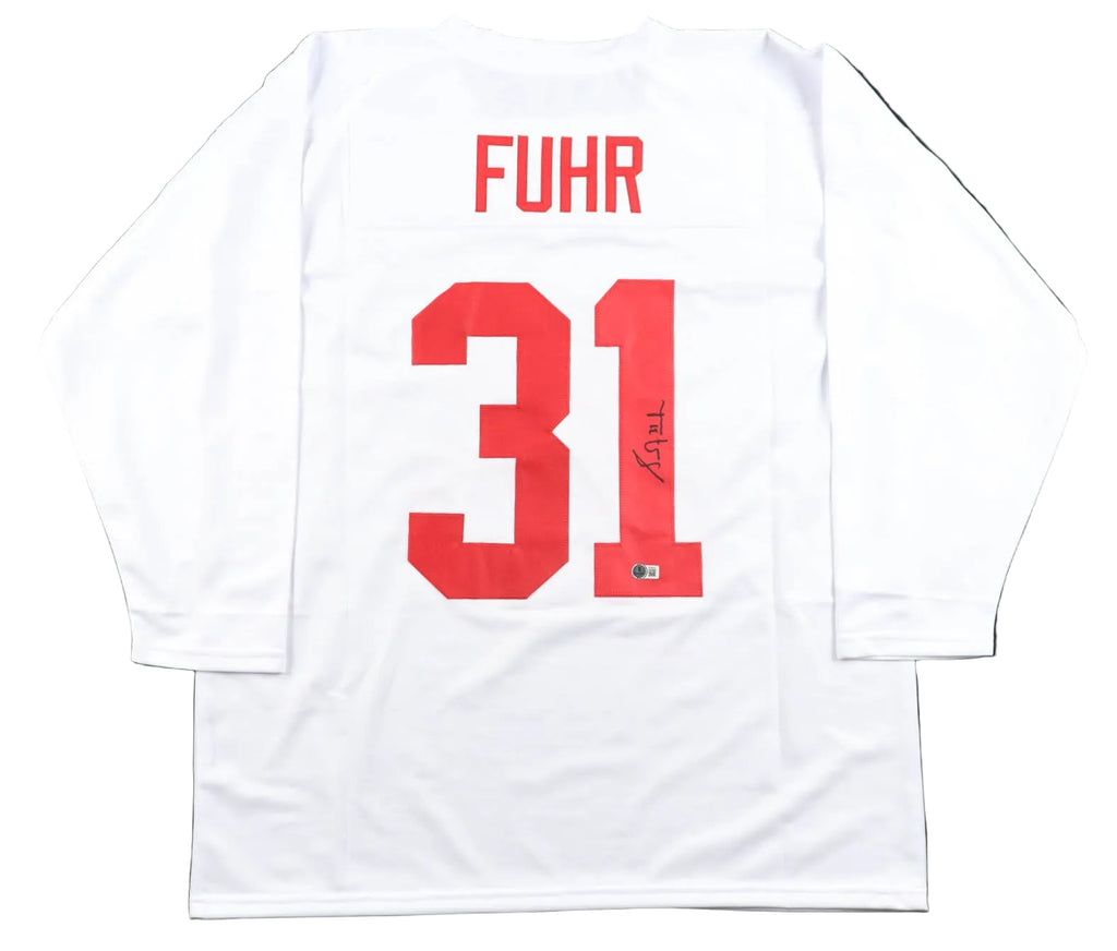 Grant Fuhr Hand-Signed XL Custom Team Canada Jersey, With Beckett COA