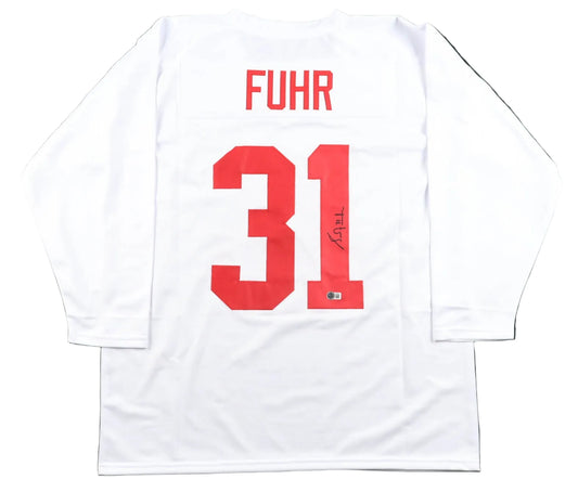 Grant Fuhr Hand-Signed XL Custom Team Canada Jersey, With Beckett COA