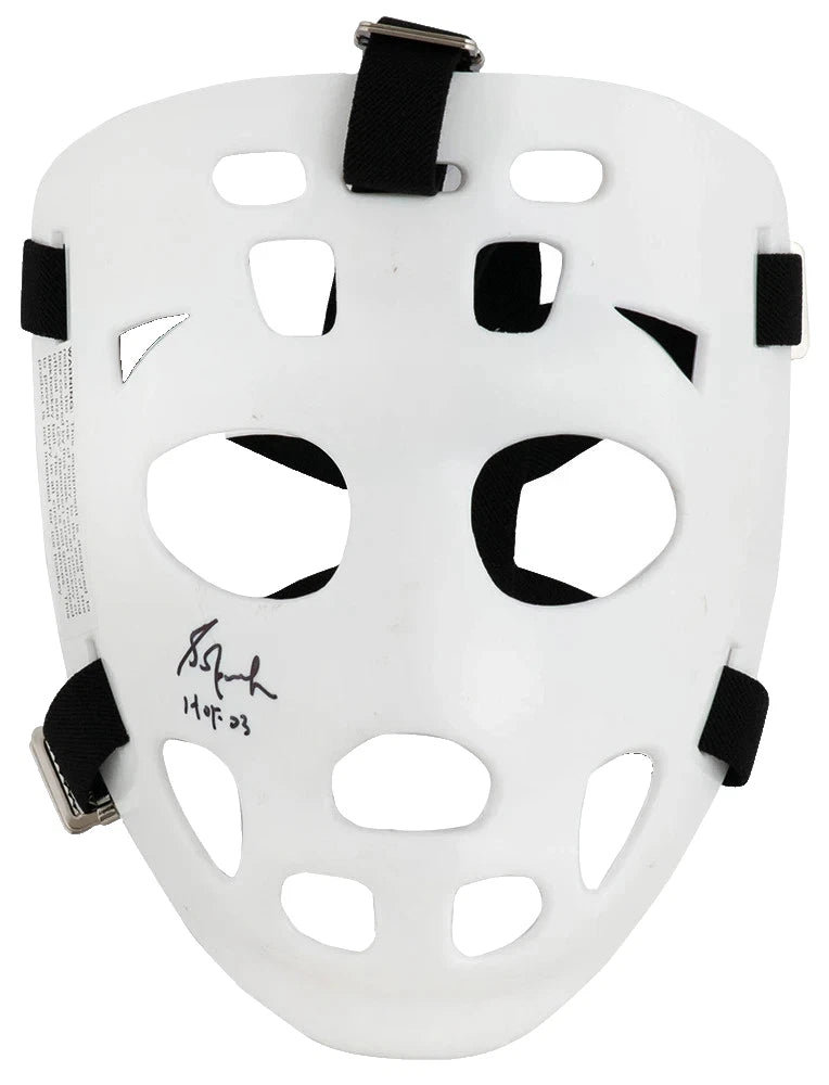 Grant Fuhr Hand-Signed Full-Size Throwback Goalie Mask Inscribed "HOF 03", With COA