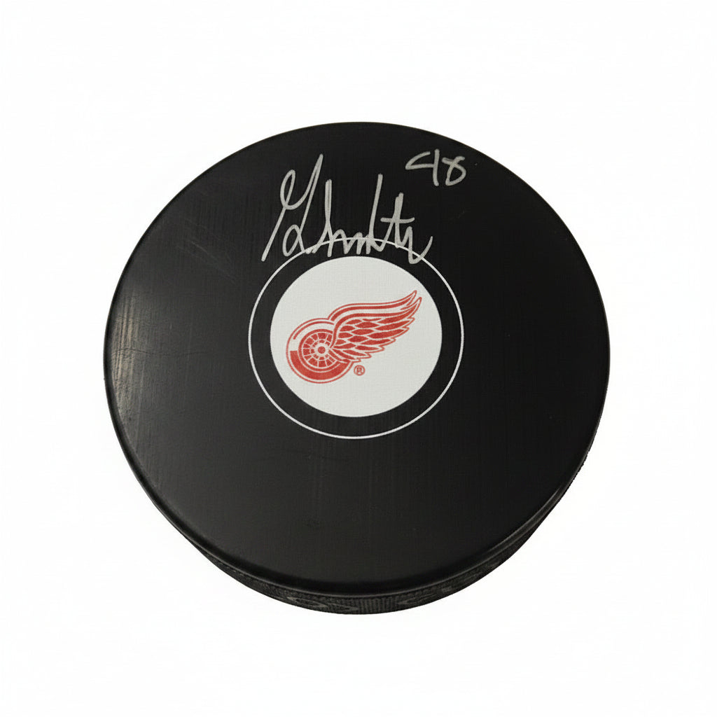 Givani Smith, The Jamaican Enforcer, Autographed Detroit Red Wings Puck
