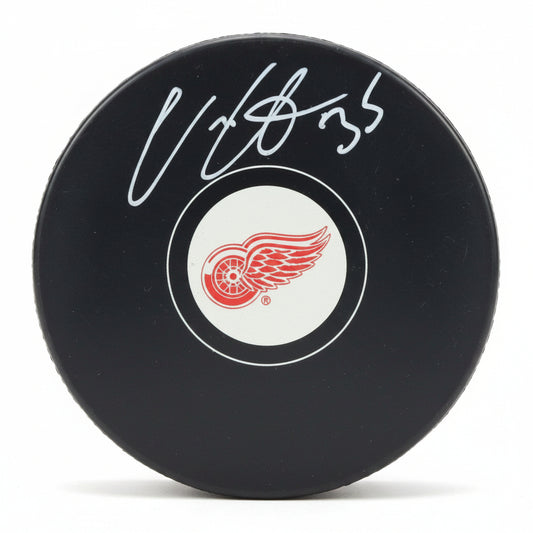 Ville Husso Autographed Detroit Red Wings Puck, With COA