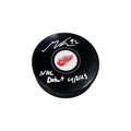 Marco Kasper Autographed "NHL Debut 4/2/23" Puck