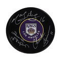 LA Kings Autographed Triple Crown Line Puck, With COJO COA