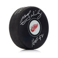 Marcel Dionne Hand-Signed Detroit Red Wings Puck, With "HOF 92" Inscription, And COA