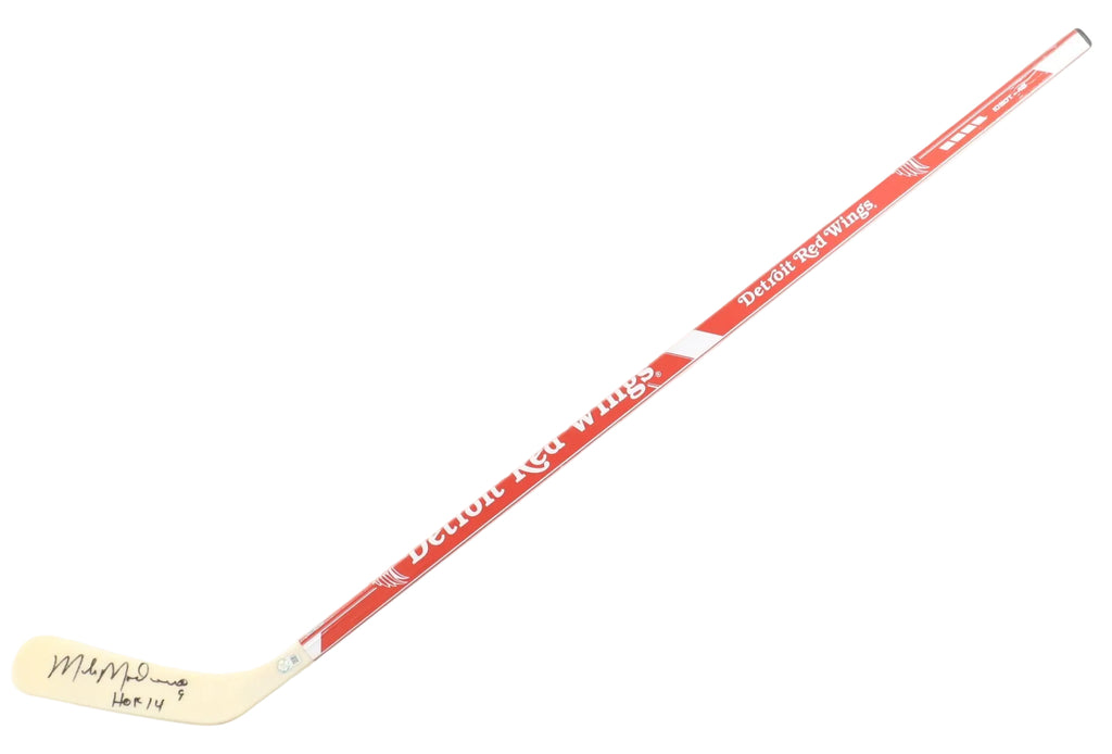 Mike Modano Hand-Signed Detroit Red Wings Stick Inscribed "HOF 14", With Schwartz COA