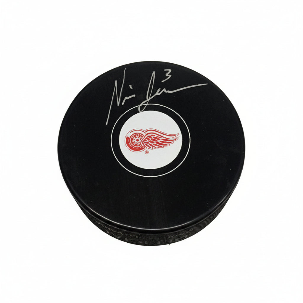 Nick Jensen, The Backwards Skater, Autographed Detroit Red Wings Puck