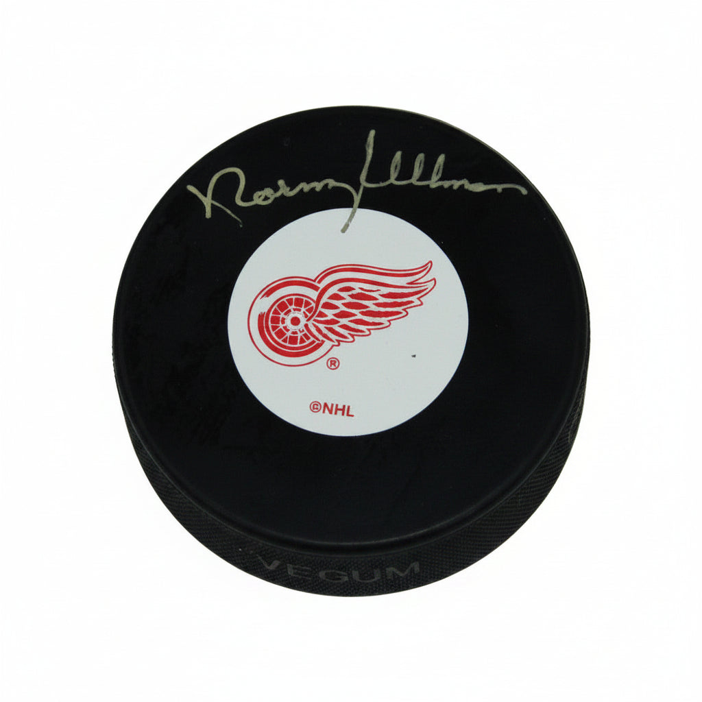 Norm Ullman, The Iron Man, Autographed Detroit Red Wings Puck