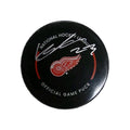 Lucas Raymond Signed Detroit Red Wings Official Game Puck, With Fanatics COA
