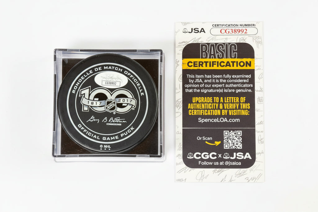 Steve Yzerman Autographed  NHL Centennial Official Game Puck