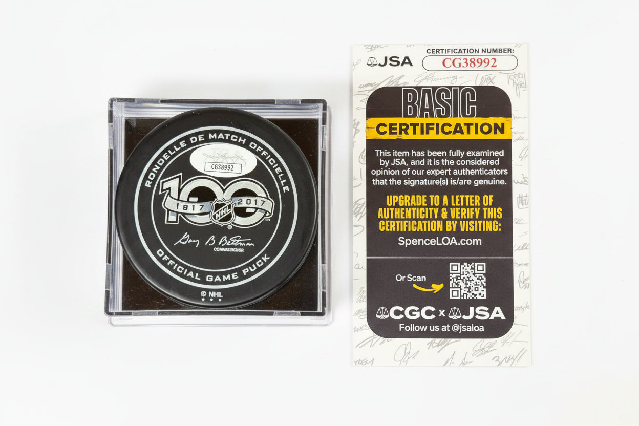 Steve Yzerman Autographed  NHL Centennial Official Game Puck