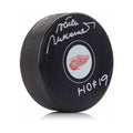 Vaclav Nedomansky Autographed Detroit Red Wings Puck, With "HOF 19" Inscription And COA